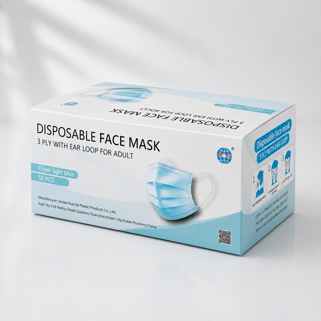 SafeAir 3-lagige Einweg-Gesichtsmasken (50er-Pack)